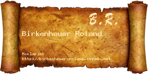 Birkenheuer Roland névjegykártya